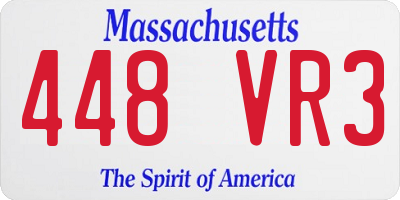 MA license plate 448VR3