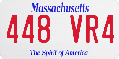 MA license plate 448VR4