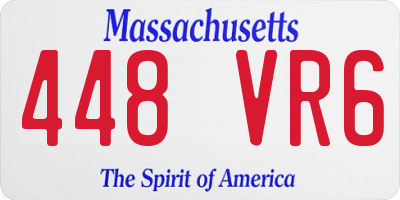 MA license plate 448VR6