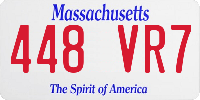 MA license plate 448VR7