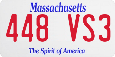 MA license plate 448VS3