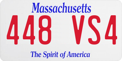 MA license plate 448VS4