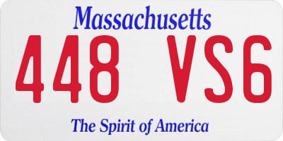 MA license plate 448VS6