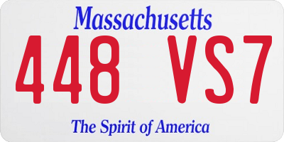 MA license plate 448VS7
