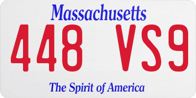 MA license plate 448VS9