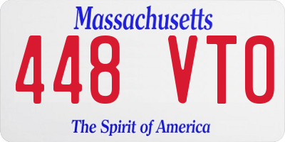 MA license plate 448VT0