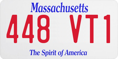 MA license plate 448VT1