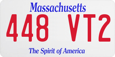 MA license plate 448VT2
