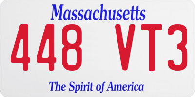MA license plate 448VT3