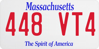 MA license plate 448VT4