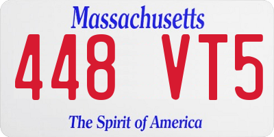 MA license plate 448VT5