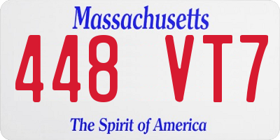 MA license plate 448VT7