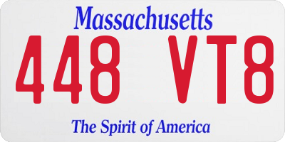 MA license plate 448VT8