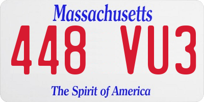 MA license plate 448VU3