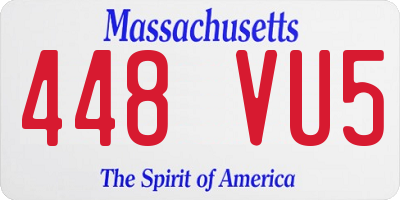 MA license plate 448VU5