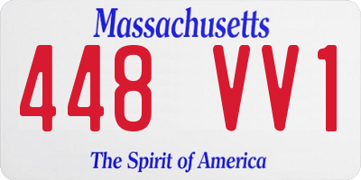 MA license plate 448VV1