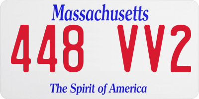 MA license plate 448VV2