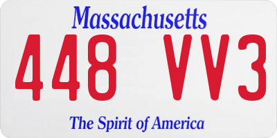 MA license plate 448VV3