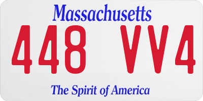 MA license plate 448VV4