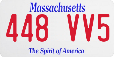MA license plate 448VV5