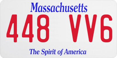 MA license plate 448VV6