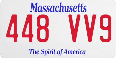 MA license plate 448VV9