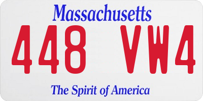 MA license plate 448VW4