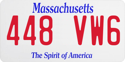 MA license plate 448VW6