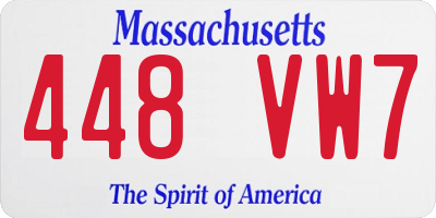 MA license plate 448VW7