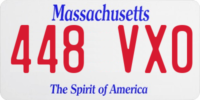 MA license plate 448VX0