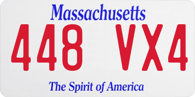 MA license plate 448VX4
