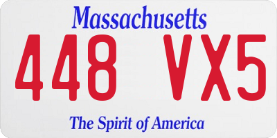 MA license plate 448VX5
