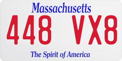 MA license plate 448VX8