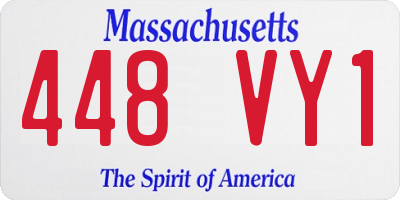MA license plate 448VY1