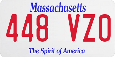 MA license plate 448VZ0