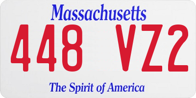 MA license plate 448VZ2