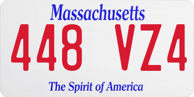 MA license plate 448VZ4