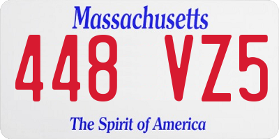 MA license plate 448VZ5