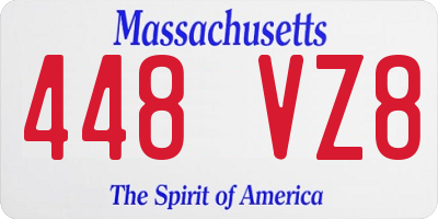 MA license plate 448VZ8