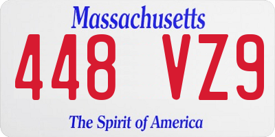MA license plate 448VZ9