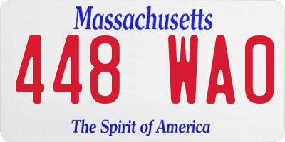 MA license plate 448WA0