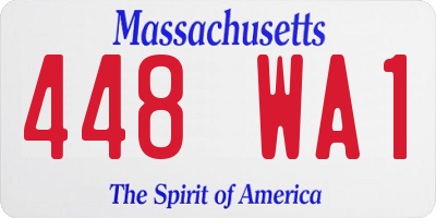 MA license plate 448WA1