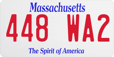 MA license plate 448WA2