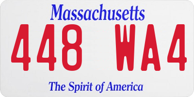 MA license plate 448WA4