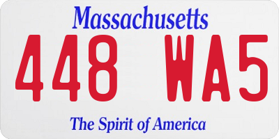 MA license plate 448WA5