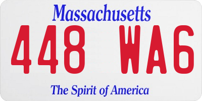 MA license plate 448WA6