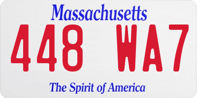 MA license plate 448WA7