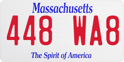 MA license plate 448WA8