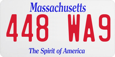 MA license plate 448WA9