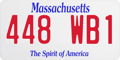 MA license plate 448WB1